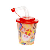 Drinkbeker 3D Sinterklaas met rietje