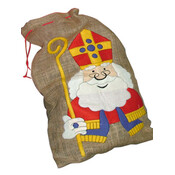 Jute zak Sinterklaas ( voorraad 8 stuks OP = OP)