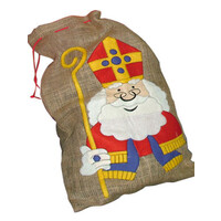 Jute zak Sinterklaas ( voorraad 8 stuks OP = OP)