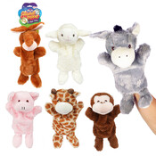 Handpop dieren pluche Fluffie ( voorraad 41 stuks OP = OP)