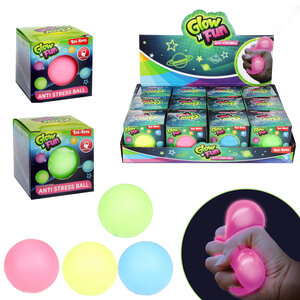 Glow in the dark anti stress bal 6 cm ( voorraad 290 stuks OP = OP)