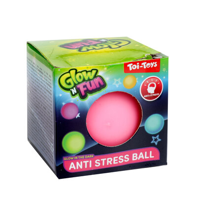 Glow in the dark anti stress bal 6 cm ( voorraad 396 stuks OP = OP)