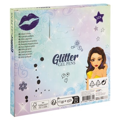 Besties Glitter gelpennen set á 12 stiften ( voorraad 14 sets OP= OP)