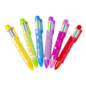 Pailletten meerkleuren pen ( voorraad 58 stuks OP = OP)