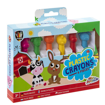 Waskrijtjes dieren, set á 6 stuks ( voorraad 428 stuks OP = OP)