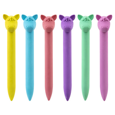 Waskrijtjes dieren, set á 6 stuks ( voorraad 428 stuks OP = OP)