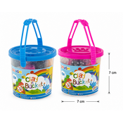 Emmertje met Gekleurde Klei voorraad: Blauw 76 stuks / Roze 40 stuks OP = OP