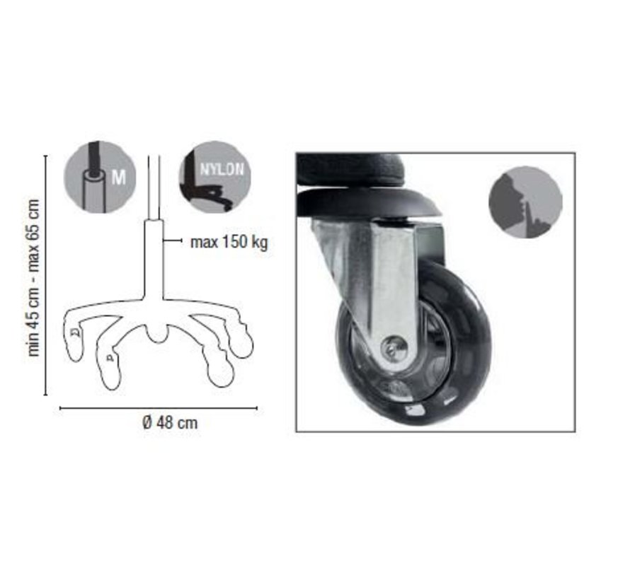 Zadelkruk Rollercoaster Nylon Base, Small Saddle