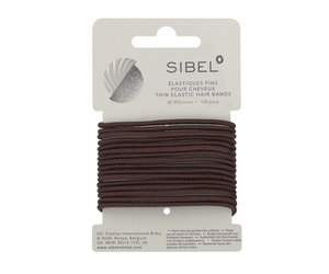 Sibel Haarelastiek Bruin Dun 16 stuks