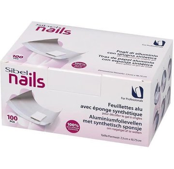 Sibel Nails Aluminium Folie Vellen met Synthetisch Sponsje