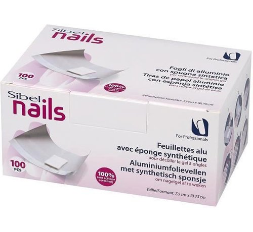 Sibel Nails Aluminium Folie Vellen met Synthetisch Sponsje