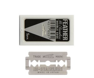 Feather Double Edge Platinum Blades 5 stuks . Rood
