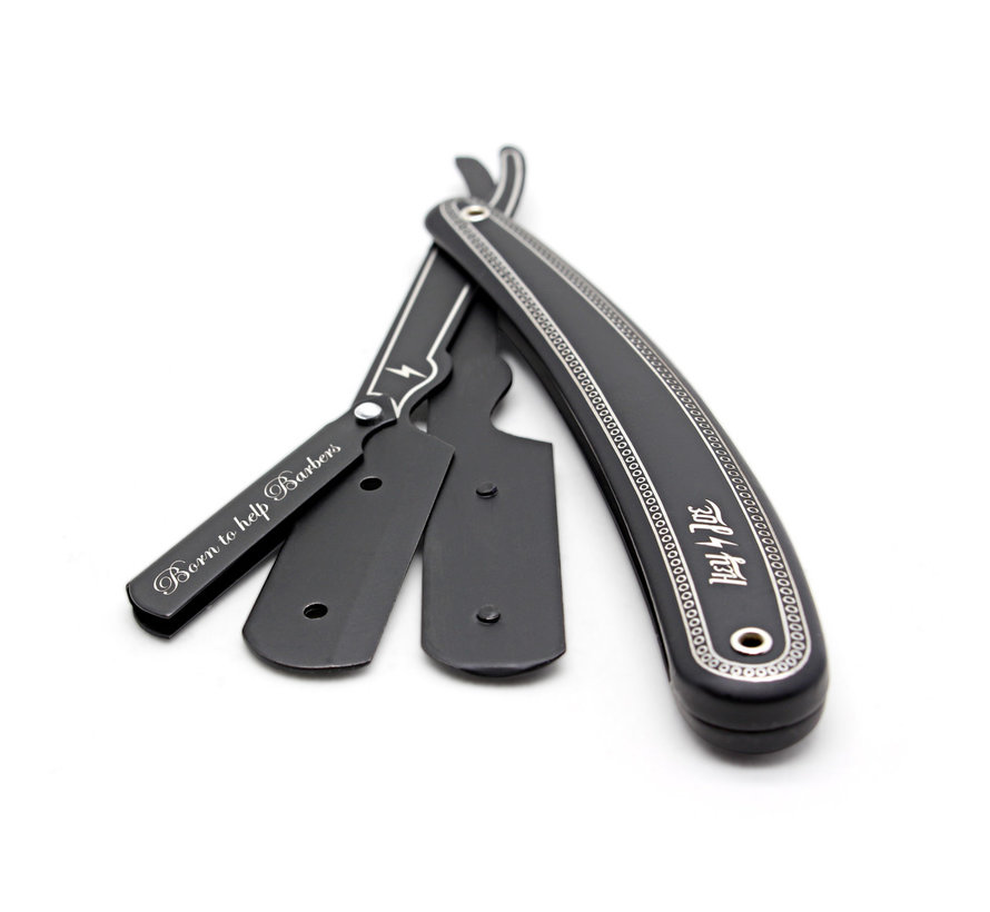 Premium Styling Razor Black Carbon + Euromax Single Edge Blades