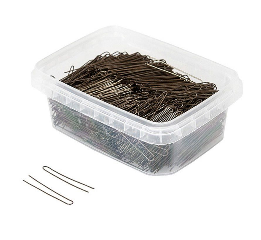 Postiche Rechte Haarspelden 50mm - 500 stuks Bronze BOX (Gaat uit assortiment)