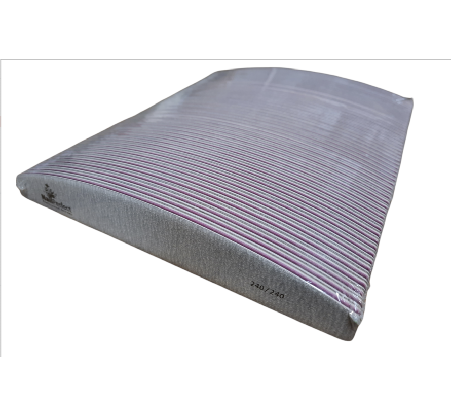 Nailfile Half moon Zebra 240/240- 50 stuks
