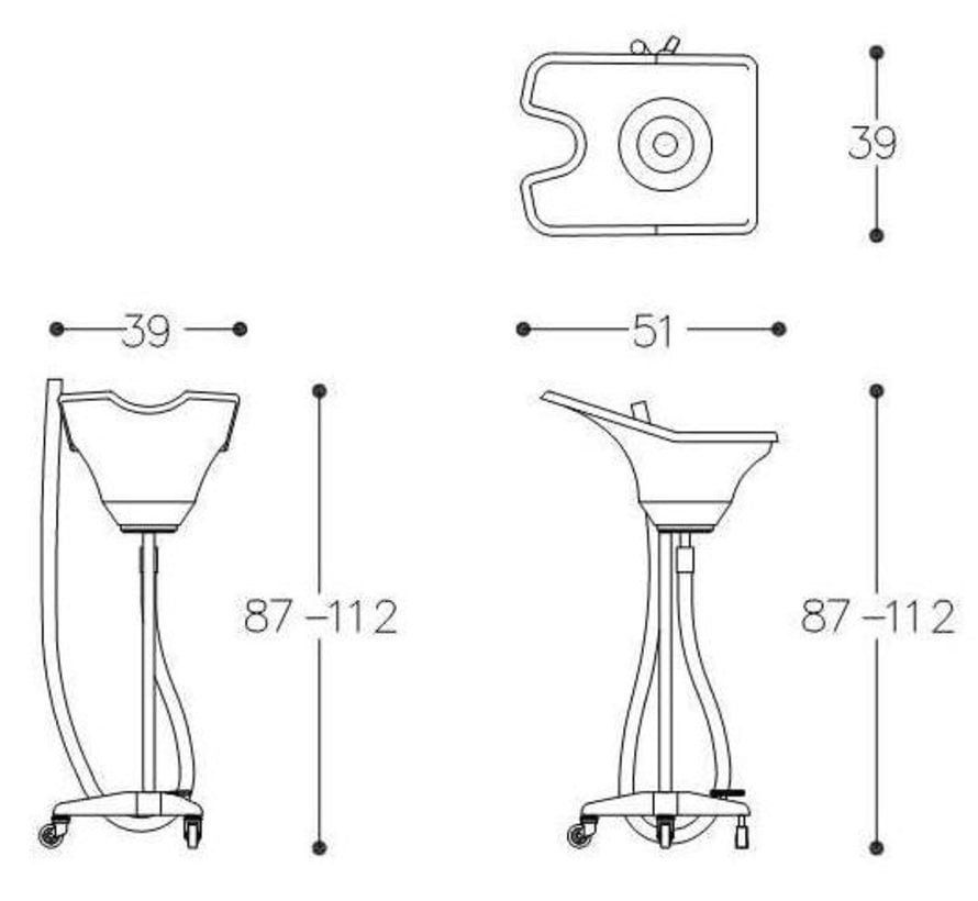 Mobiele Wasbak , verstelbaar met knop