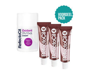Refectocil Wimperverf nr 4 Kastanje 3 Pack + 3% Oxi Cream
