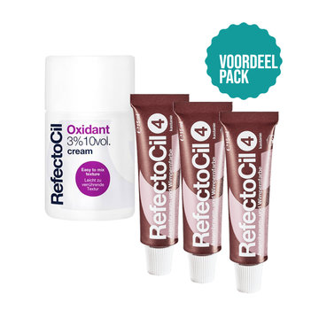 Refectocil  Wimperverf nr 4 Kastanje 3 Pack + 3% Oxi Cream