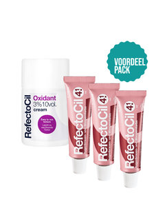 Refectocil  Wimperverf nr 4.1 Rood 3 Pack + 3% Oxi Cream