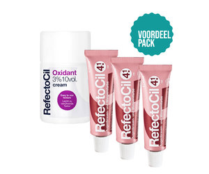 Refectocil Wimperverf nr 4.1 Rood 3 Pack + 3% Oxi Cream
