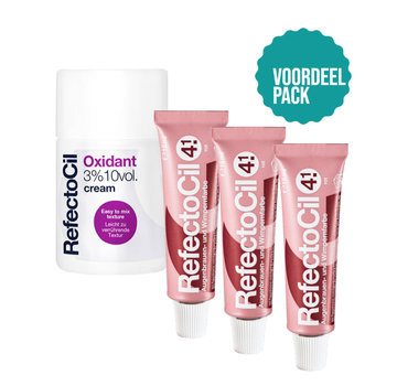 Refectocil  Wimperverf nr 4.1 Rood 3 Pack + 3% Oxi Cream