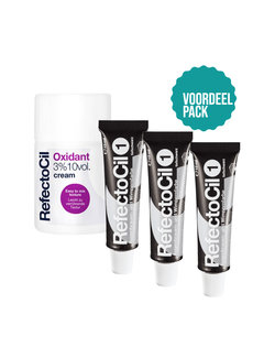 Refectocil  Wimperverf nr 1  - Zwart 3 Pack + 3% Oxi Cream