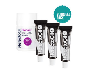 Refectocil Wimperverf nr 1 - Zwart 3 Pack + 3% Oxi Cream