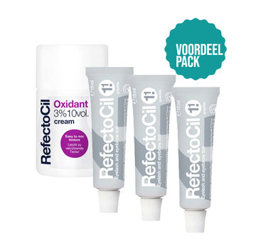 Refectocil  Wimperverf nr 1.1  - Grijs  3 Pack + 3% Oxi Cream
