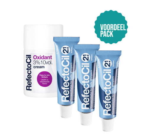 Refectocil  Wimperverf nr 2.1  Diep Blauw  3 Pack + 3% Oxi Cream