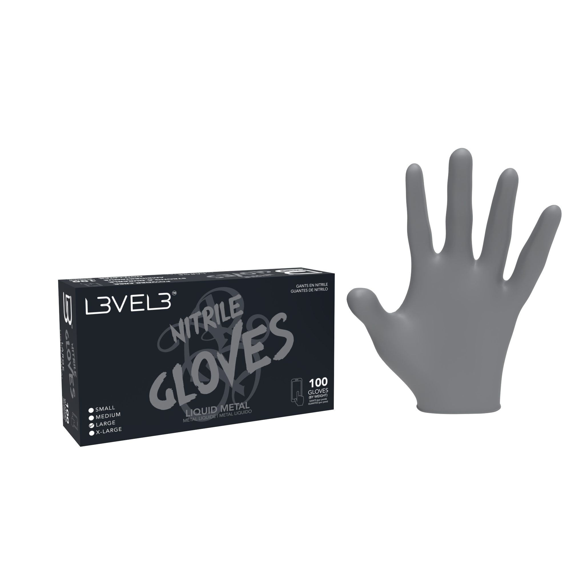 LEVEL3 Coloured Nitrile Gloves SilverNu Kopen?