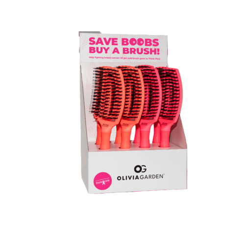 Olivia Garden Save The Boobs Buy A Brush DISPLAY Orange / Pink