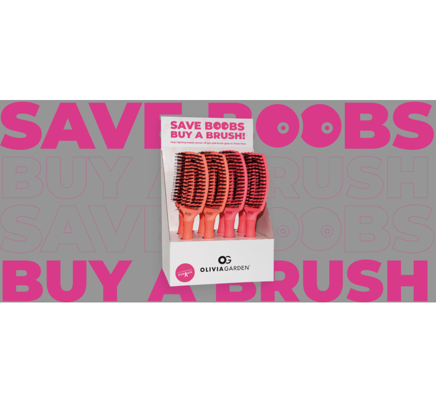 Save The Boobs Buy A Brush DISPLAY Orange / Pink