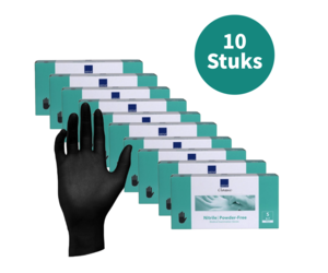 Abena Handschoenen Nitril Zwart Maat S Poedervrij 10 Pack