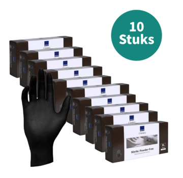 Abena Handschoenen Nitrile Zwart Maat XL Poedervrij 10 Pack