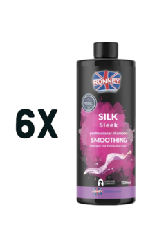 RONNEY Silk Sleek Smoothing Shampoo 1000ml  - 6 STUKS