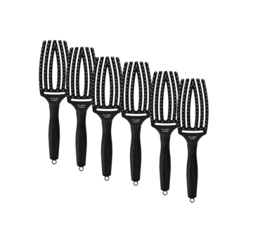 Olivia Garden Finger Brush Black Combo Medium - 6 Stuks