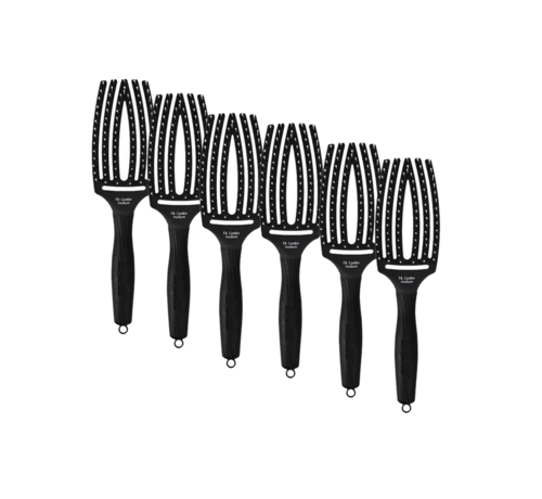 Olivia Garden Finger Brush Black Combo Medium - 6 Stuks