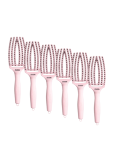 Olivia Garden Finger Brush PASTEL PINK Combo - Medium - 6 STUKS