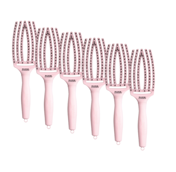 Olivia Garden Finger Brush PASTEL PINK Combo - Medium - 6 STUKS