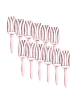 Olivia Garden Finger Brush PASTEL PINK Combo - Medium - 12 STUKS
