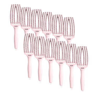 Olivia Garden Finger Brush PASTEL PINK Combo - Medium - 12 STUKS