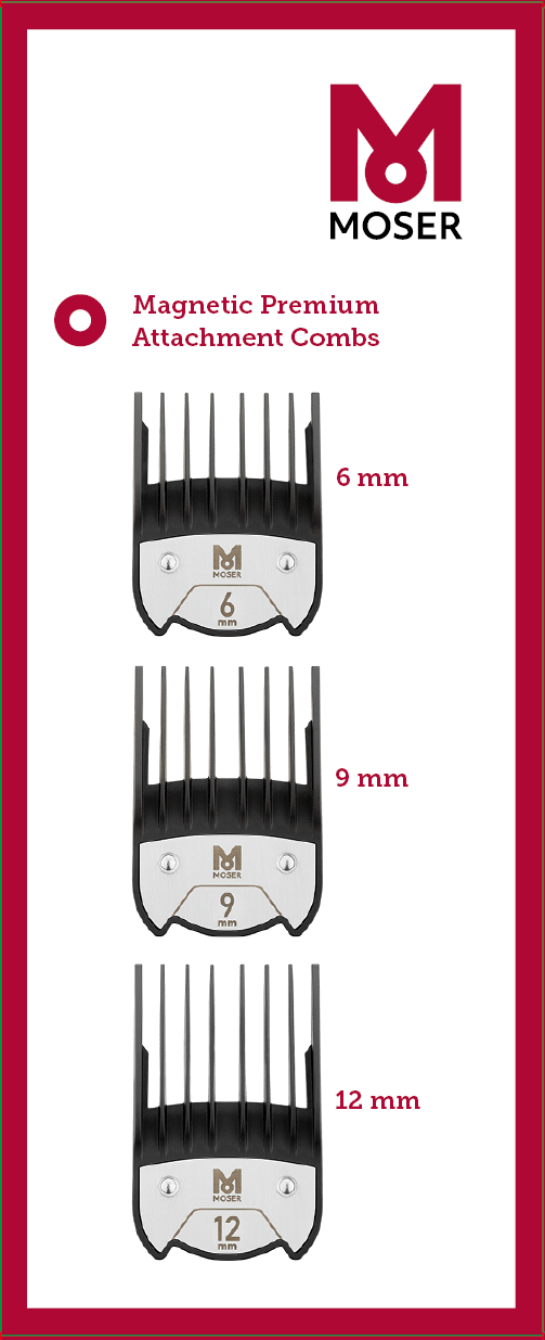 Moser Premium magnetic opzetkammen SET. 6/9/12 mm nu bestellen?