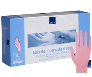 Abena Handschoenen Nitrile Roze Maat L Poedervrij