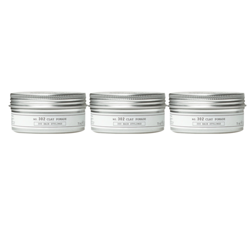 DEPOT NO.302 Clay Pomade 75 ml - 3 Stuks