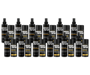 Nish Man Hair Building Keratin Fiber + Seal Spray Black - 12 STUKS