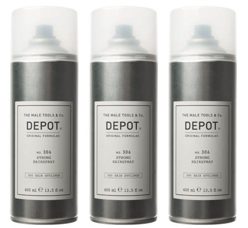 DEPOT NO.306 Strong Hairspray 400ml -  3 Stuks