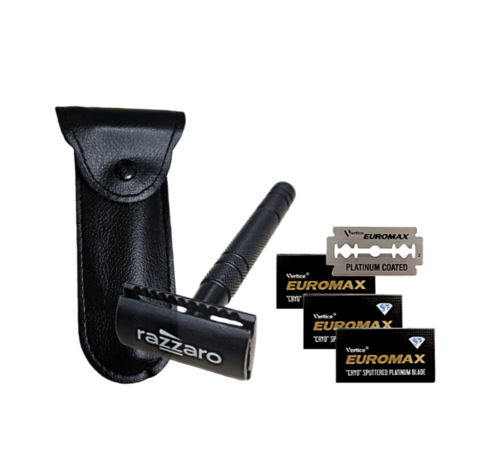 Razzaro Safety Double Edge Razor + 3 Pakjes Euromax Scheermesjes