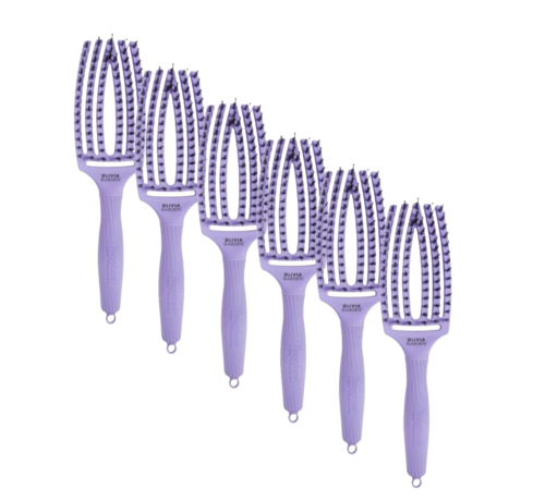 Olivia Garden Finger Brush LAVENDER Combo - Medium - 6 STUKS