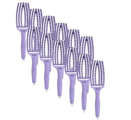 Olivia Garden Finger Brush LAVENDER Combo - Medium - 12 STUKS