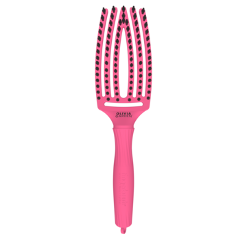 Olivia Garden Finger Brush HOT PINK Combo - Medium